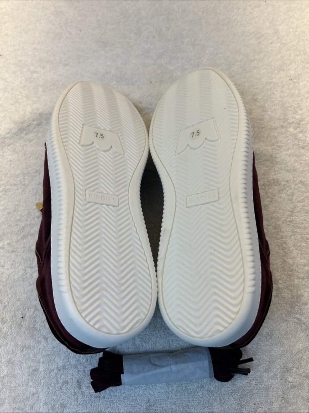 BIRDIES Sneakers The Jay Burgundy Velvet women SZ 7.5 New in Box - Picture 5 of 8